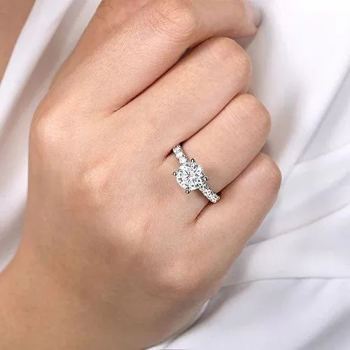 Ulani - 14K White Gold Round Diamond Engagement Ring
