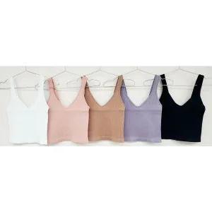 V-Neck Thick Rib Tank Top