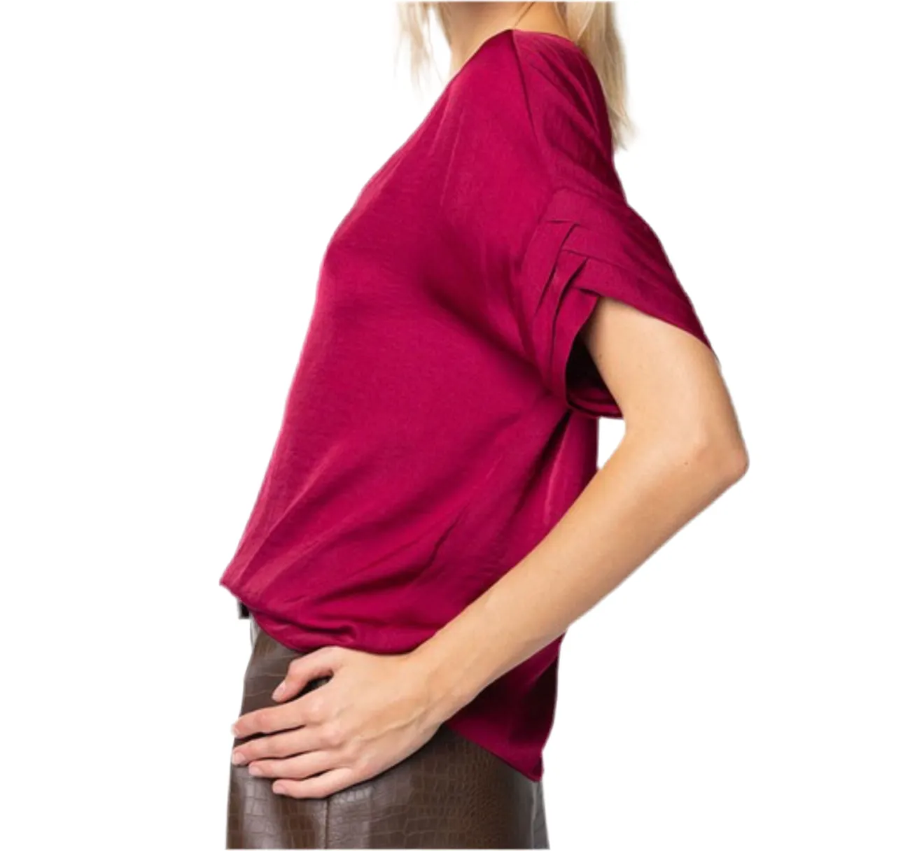 Vera V-Neck Satin Blouse