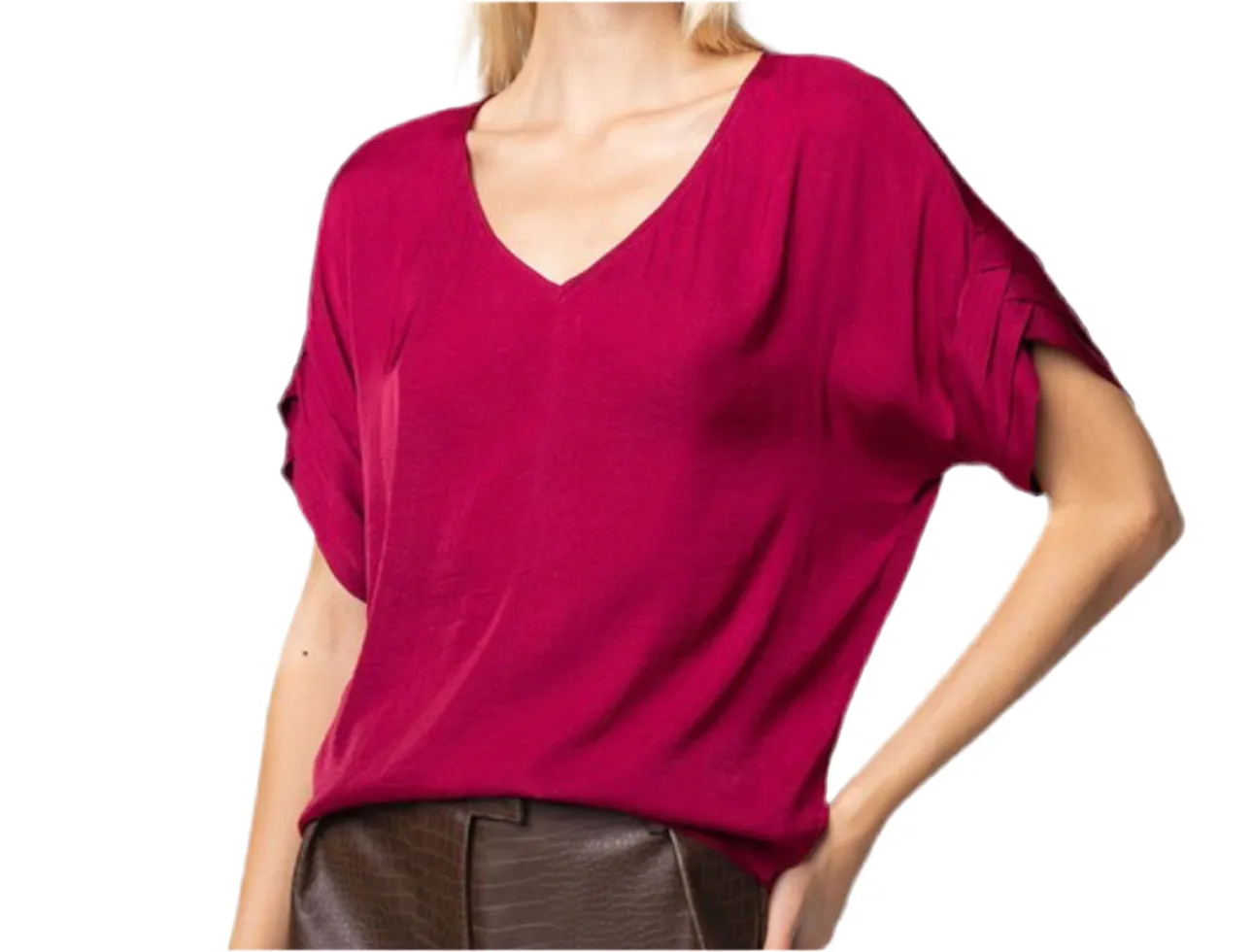 Vera V-Neck Satin Blouse