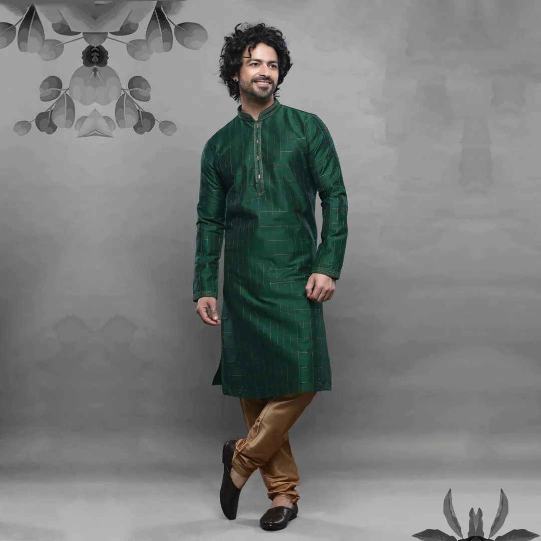 Verdant Vibe Green Kurta for Men