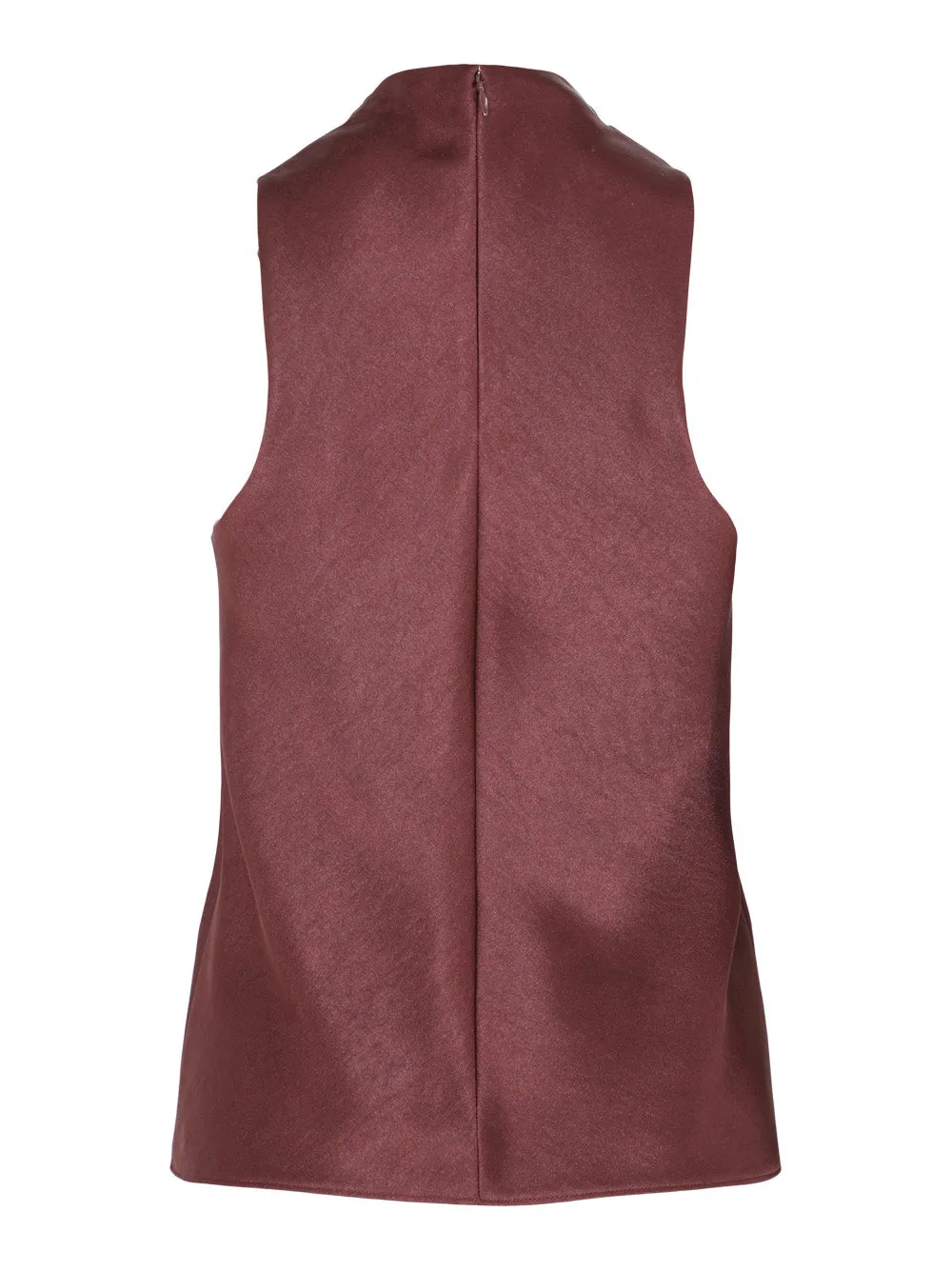 Vince Cowl Neck Bias Satin Top in Black Rose