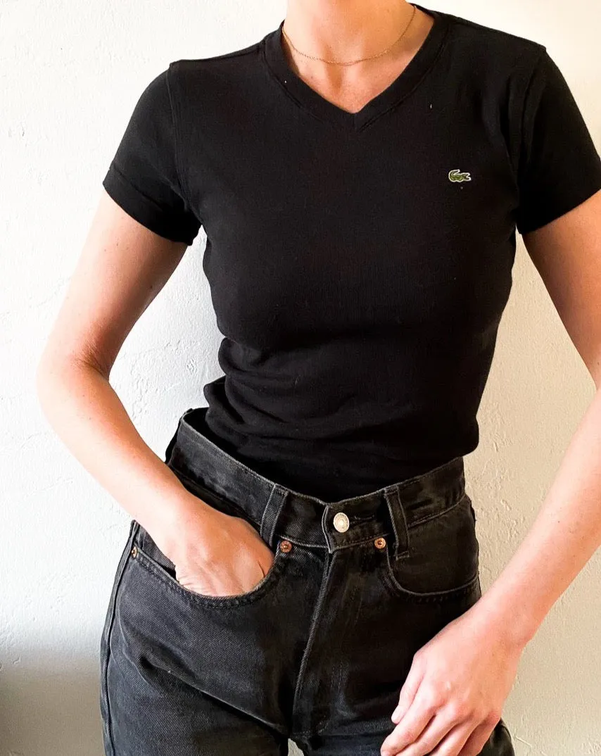 Vintage Lacoste Black Cotton Tee
