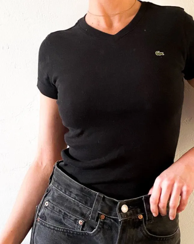 Vintage Lacoste Black Cotton Tee