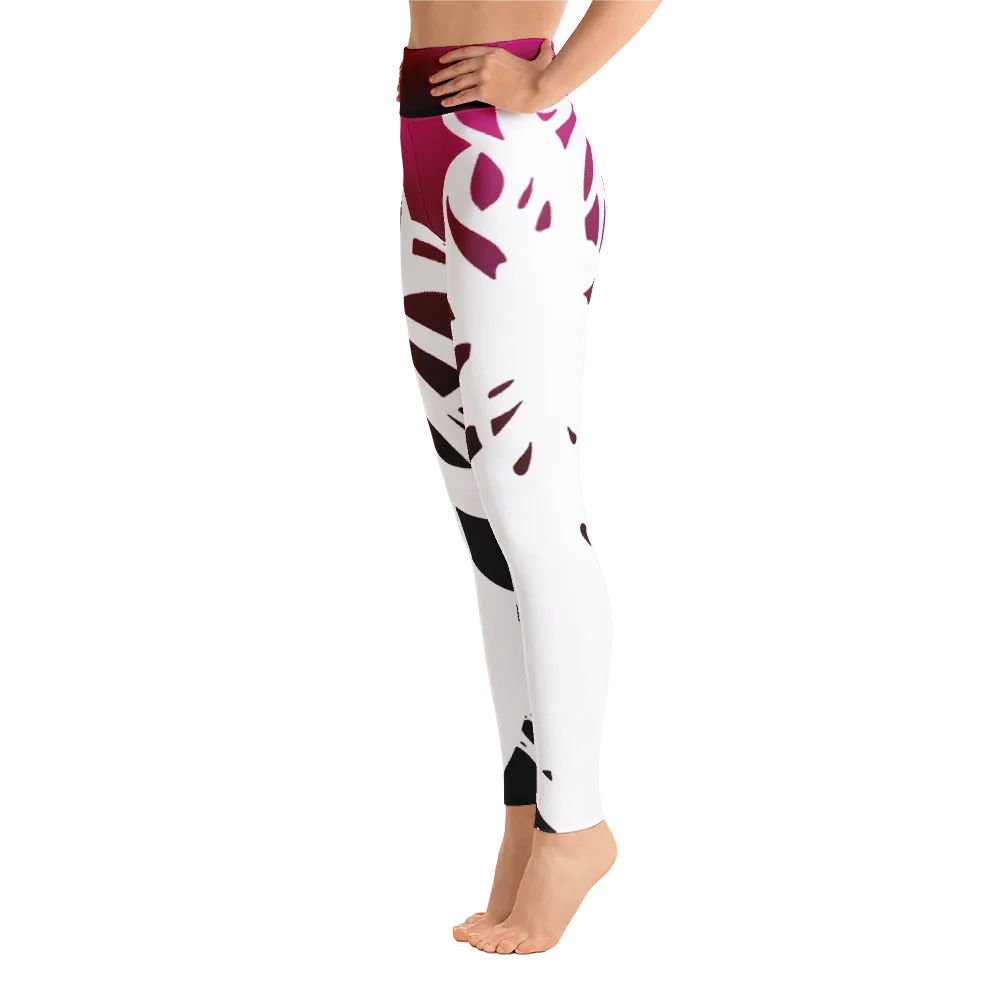 Wearable Art Leggings : Fuchsia Rorschach