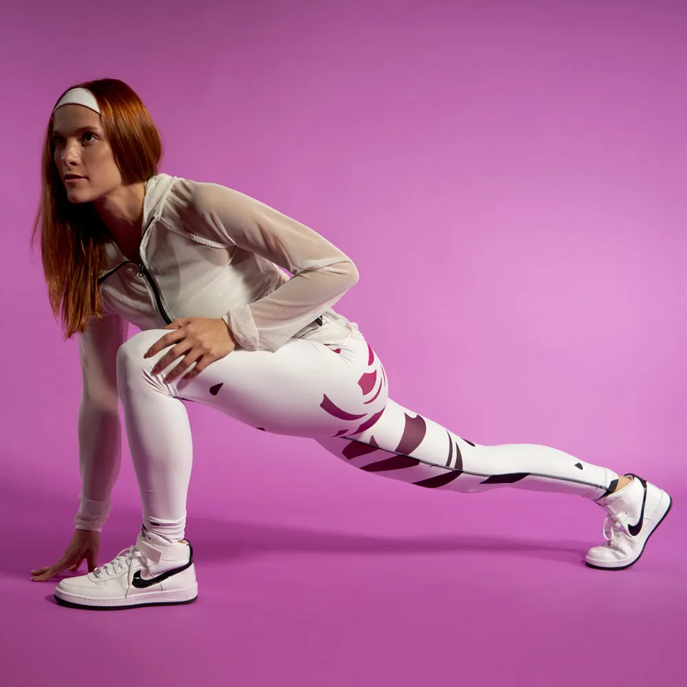 Wearable Art Leggings : Fuchsia Rorschach