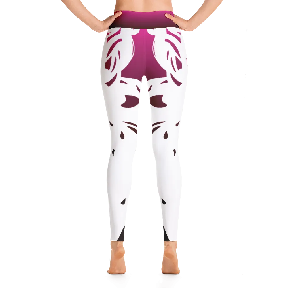 Wearable Art Leggings : Fuchsia Rorschach