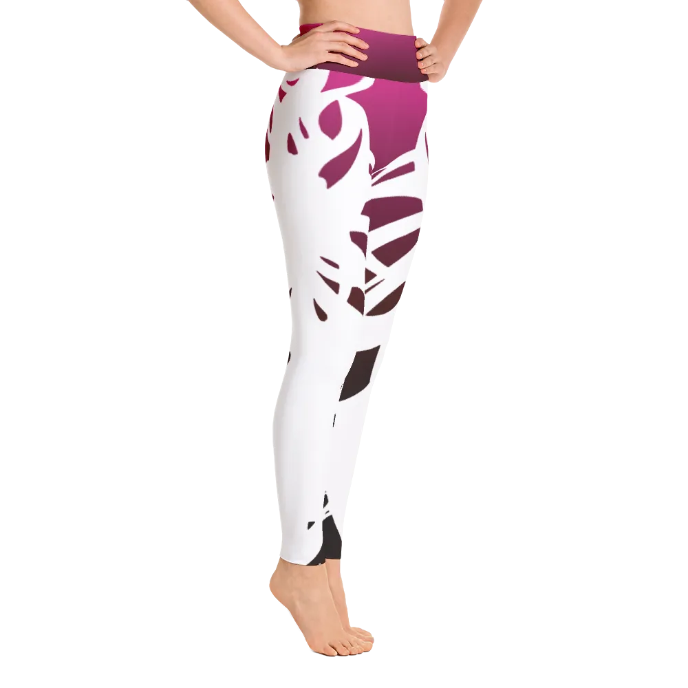 Wearable Art Leggings : Fuchsia Rorschach