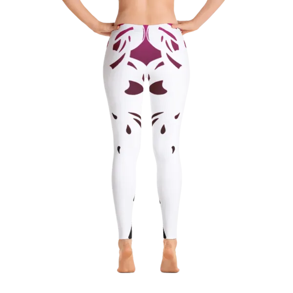 Wearable Art Leggings : Fuchsia Rorschach