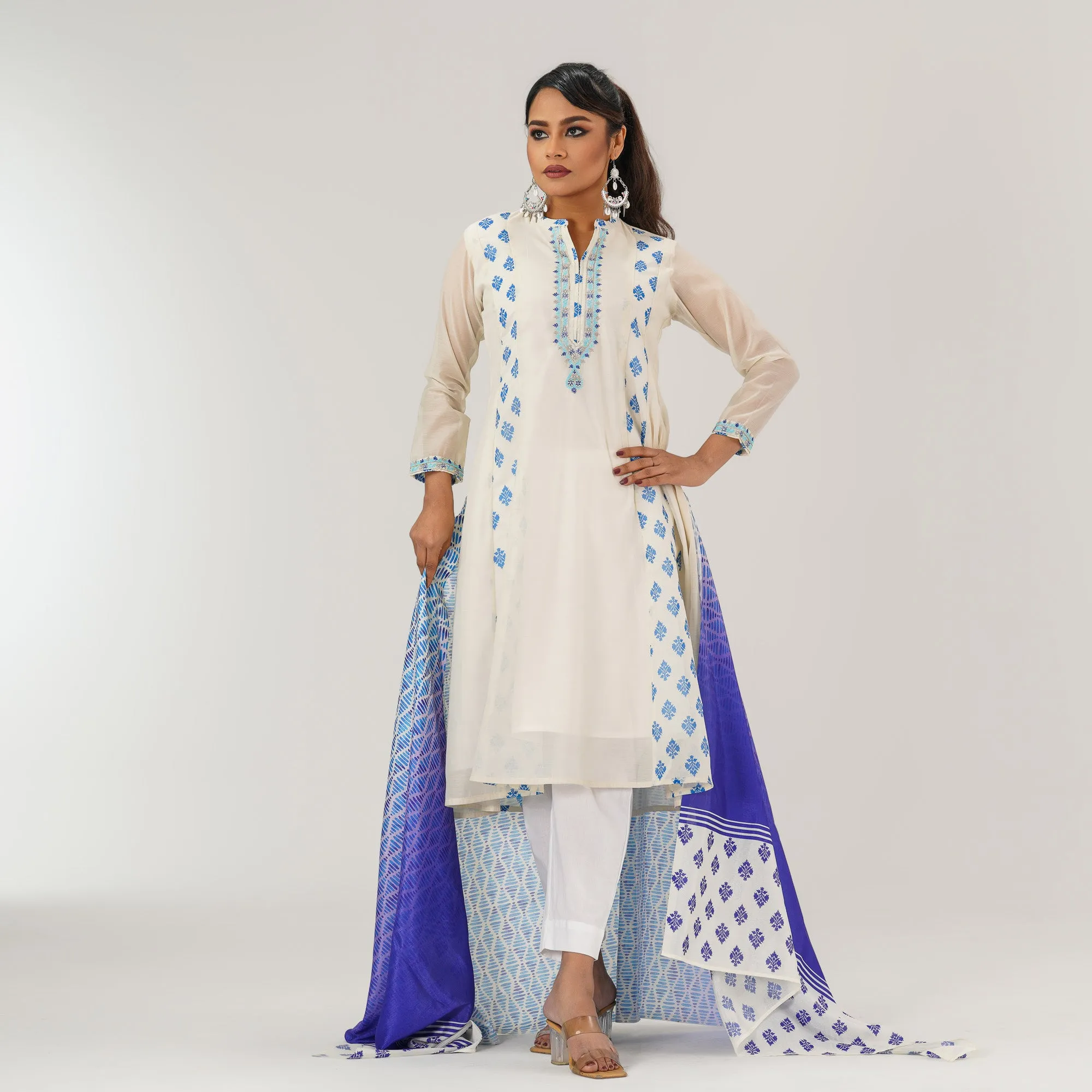 Womens Embroidered Three Piece Set