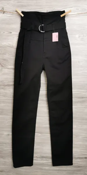 WOMENS SIZE 2 or TEEN GIRL - H&M, Black Skinny High-rise Pants NWOT B26