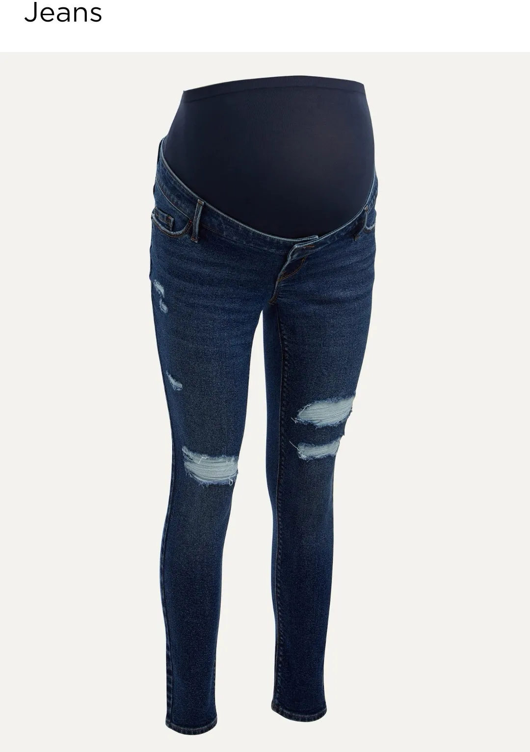 WOMENS SIZE 2 SHORT - OLD NAVY MATERNITY, 'Rockstar Super Skinny Jeans' Full Belly Panel, Ripped Maternity EUC B5