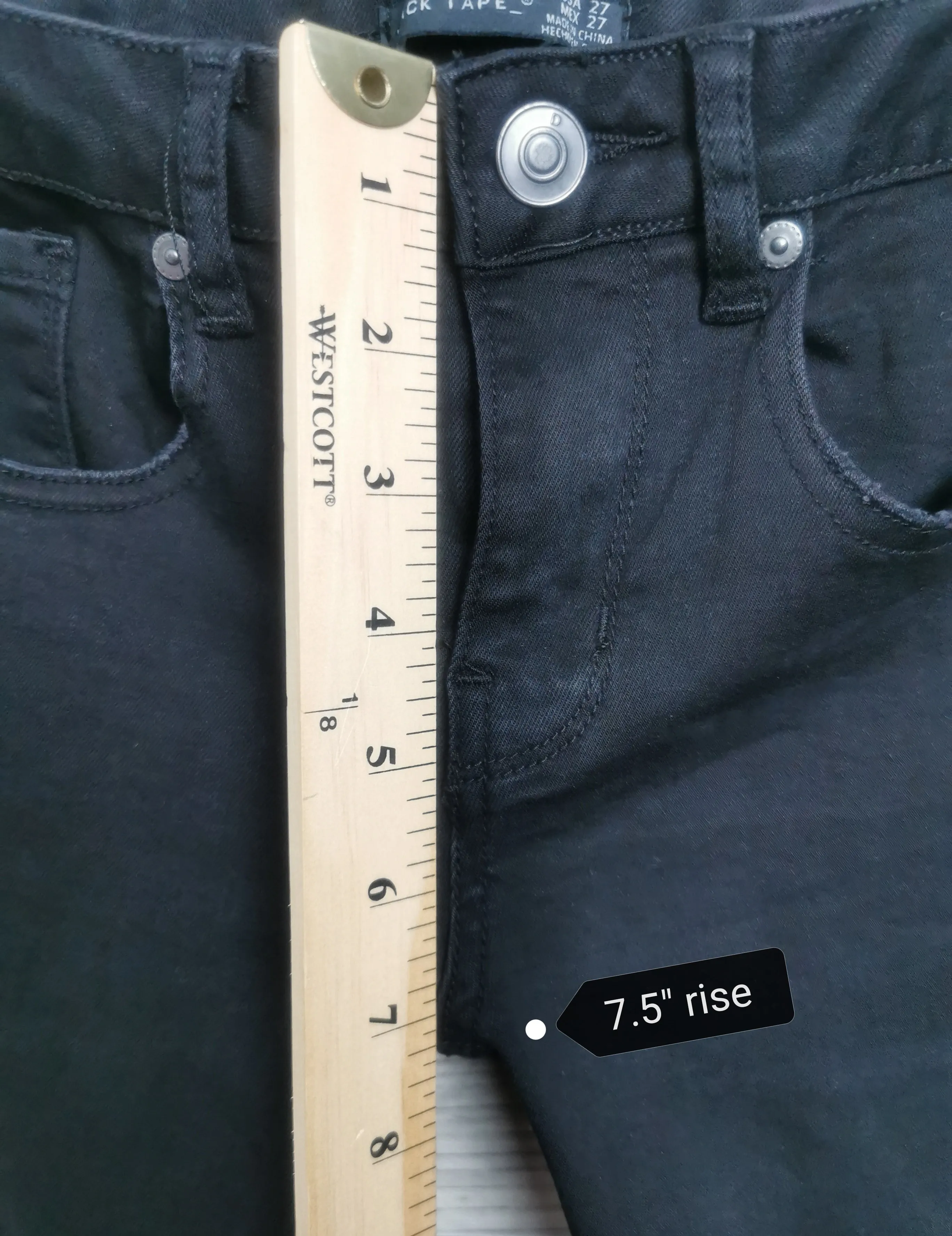 WOMENS SIZE 27 - BLACK TAPE, Low-Rise, Black Skinny Jeans NWT B26
