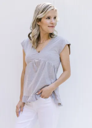 X Grey V-Neck Top