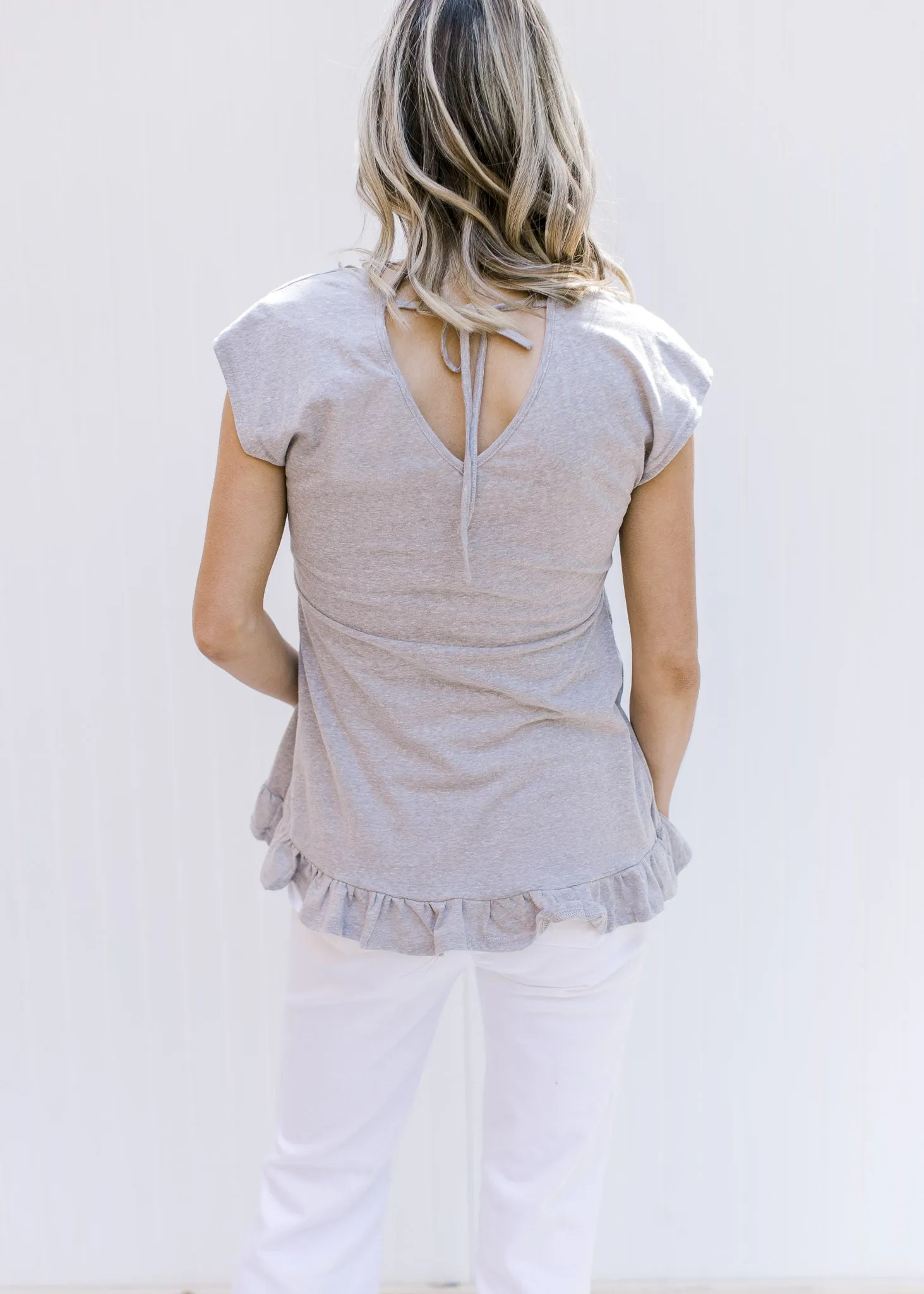X Grey V-Neck Top