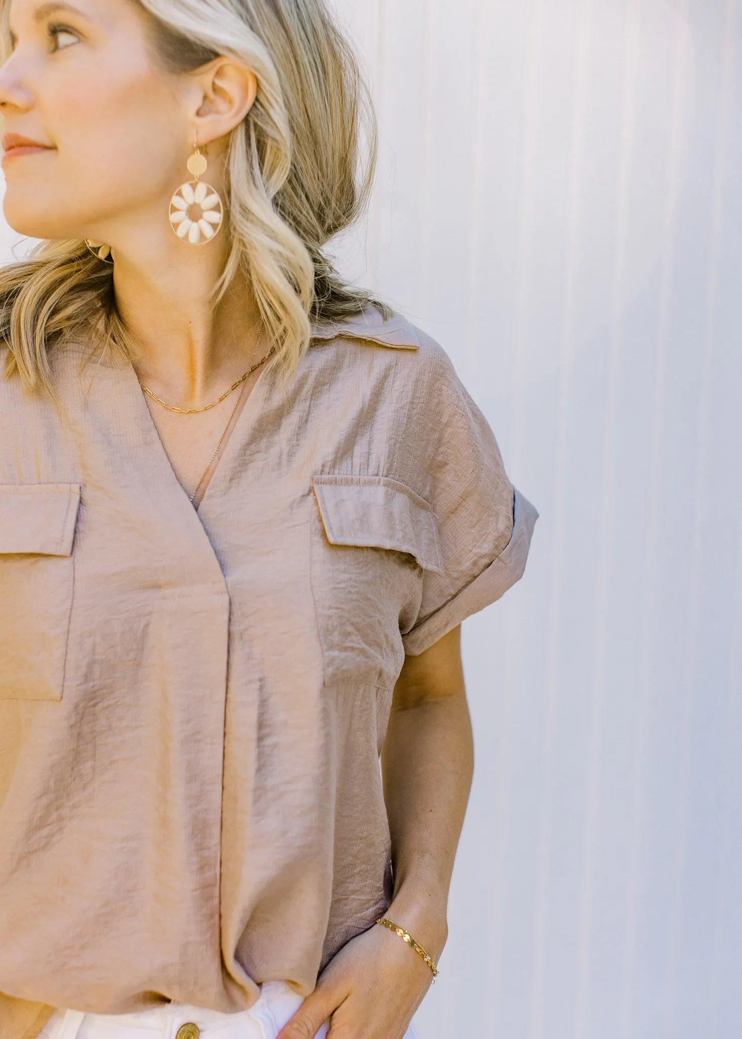 X Taupe Classic Top