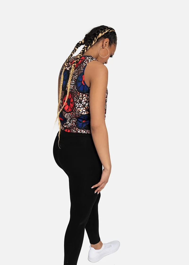 Zobia African Print  Women's Cropped Tank