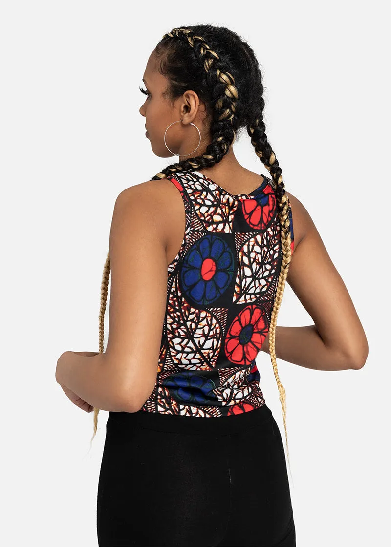 Zobia African Print  Women's Cropped Tank